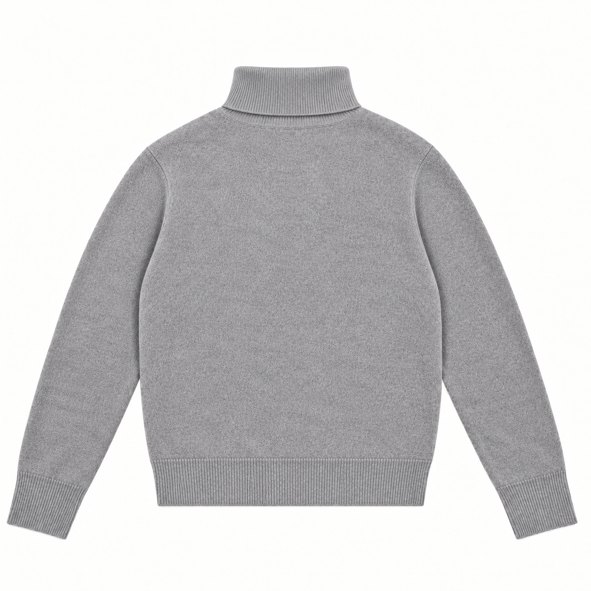 Maglione Dolcevita In Lana Ricamato - Grigio