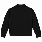 Jersey Polo De Lana Bordado - Negro