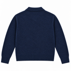 Polo En Maille De Laine À Boutons - Bleu Marine