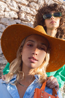 Chapeau Fedora Raphia Fushia