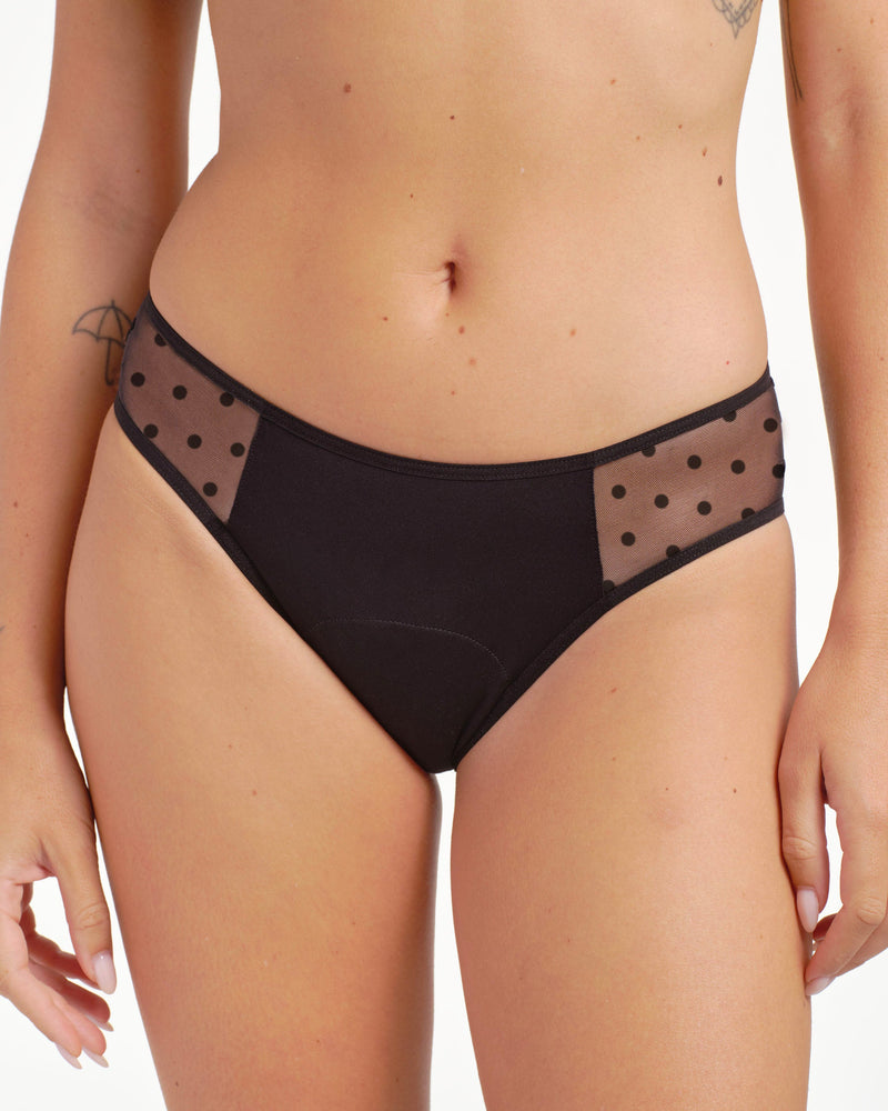 Culotte menstruelle tulle pois