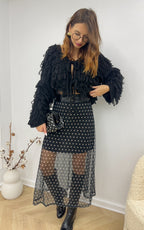 Cardigan Frange Ismene - Nero