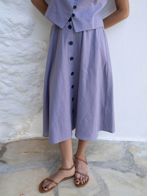 Lilac Linen Skirt