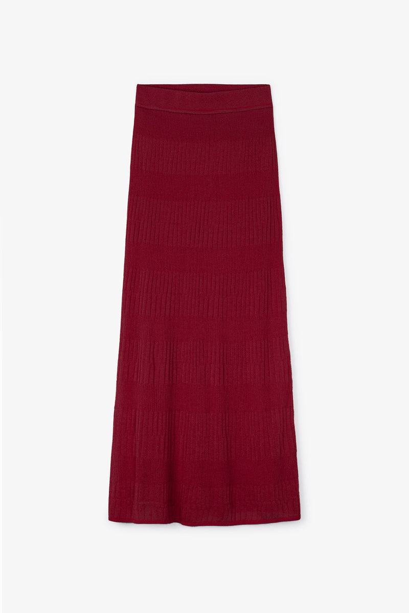 Jupe Lurex Maille Bordeaux