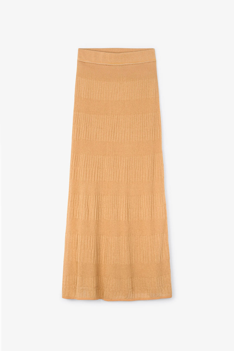 Jupe Lurex Maille Cuivre