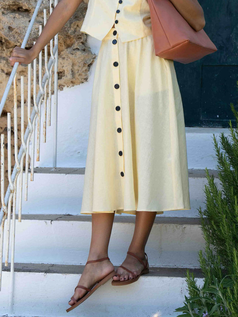 Yellow Linen Skirt