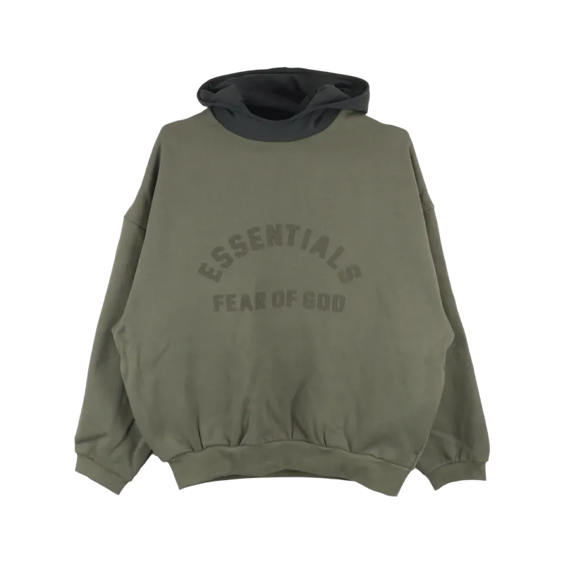 Hoodie Essentials Logo-Print Green Black - Vert - Mixte