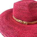 Chapeau Fedora Raphia Fushia