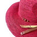 Chapeau Fedora Raphia Fushia