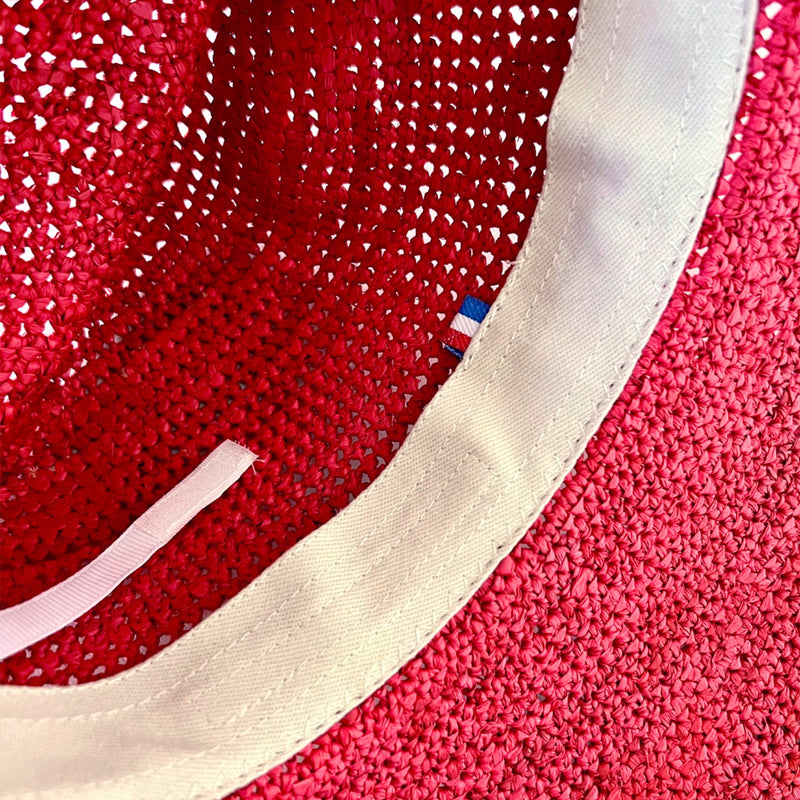 Chapeau Fedora Raphia Fushia