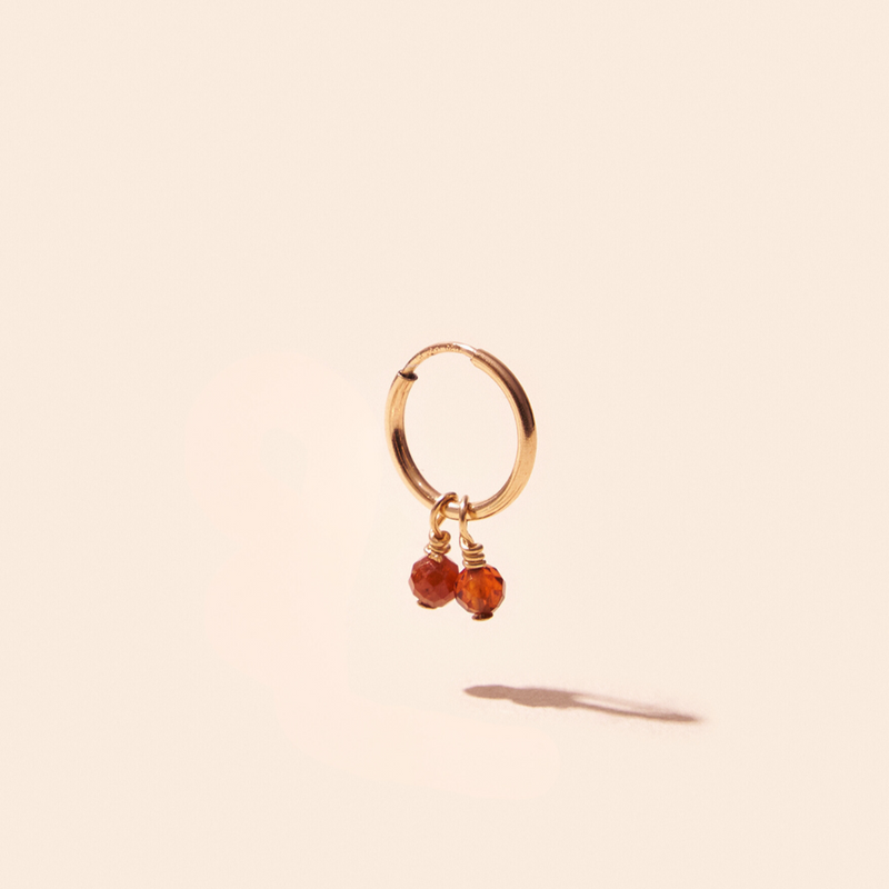 Boucles D'Oreilles - La Mini Paula Grenat Orange À L'Unité