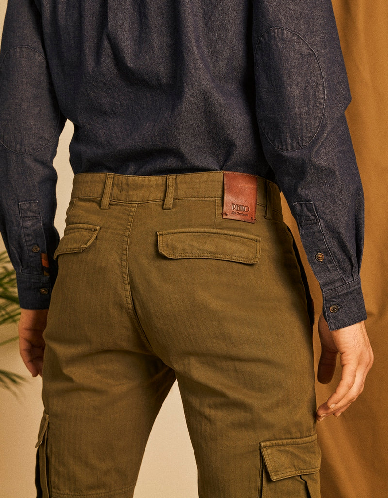 Reiko - Pantalones Fred Cargo - Caqui - Hombre