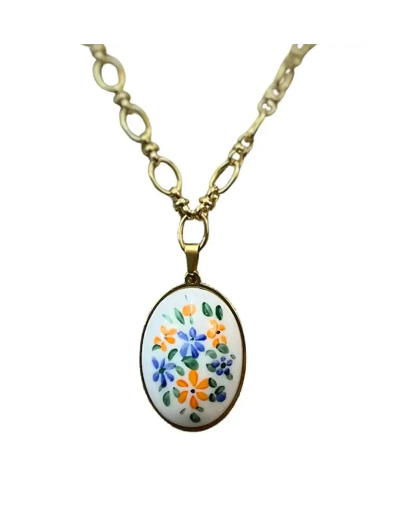 Collier Cabochon Floral - 5 Modèles