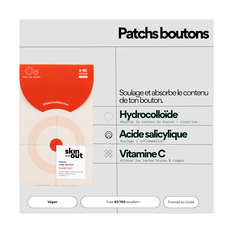 Clear Out - Patchs Boutons Hydrocolloïde