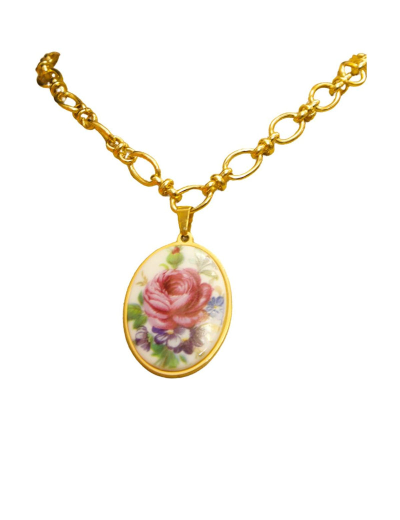 Collier Cabochon Floral - 5 Modèles
