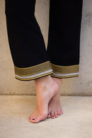 FLAIR BODYSUITS MADE IN TROYES FRANCE PANTALON TAILLE HAUTE BRODERIE NOIR ETE MAILLE