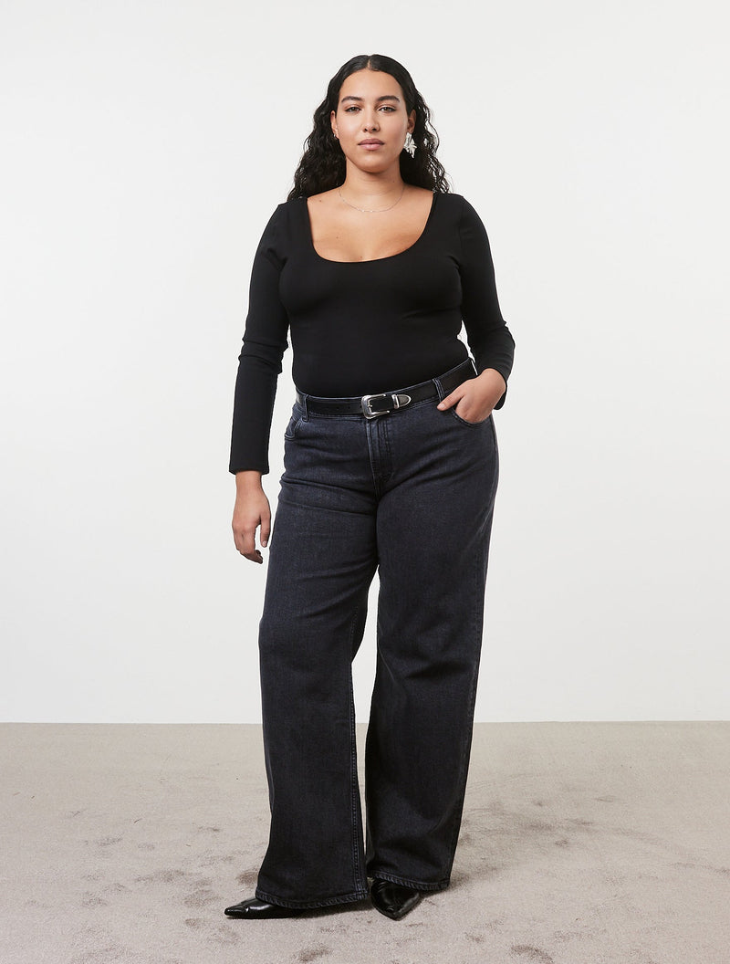 The Iconic Power Stretch Bodysuit Black Black Coffee