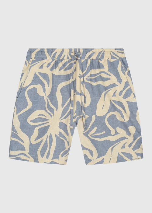 Shorts flameados Plants - Azul polvoriento