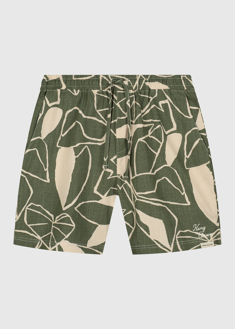 Shorts flameados Plants - Verde