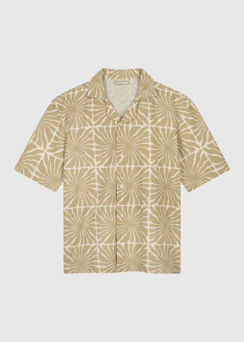 Camisa flameada de flores - Arena