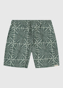 Shorts flameados de flores - Verde