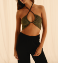 Top crossed Golden Glitter