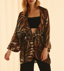Kimono Brown Zebra Motif