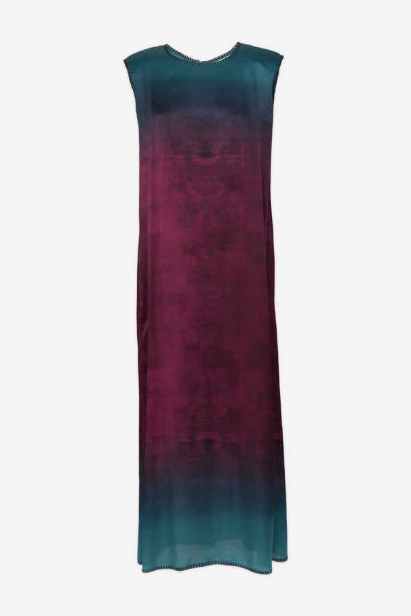 Michonet – Vestido Bicolor, vestido largo sin mangas, degradado de colores de verde a violeta