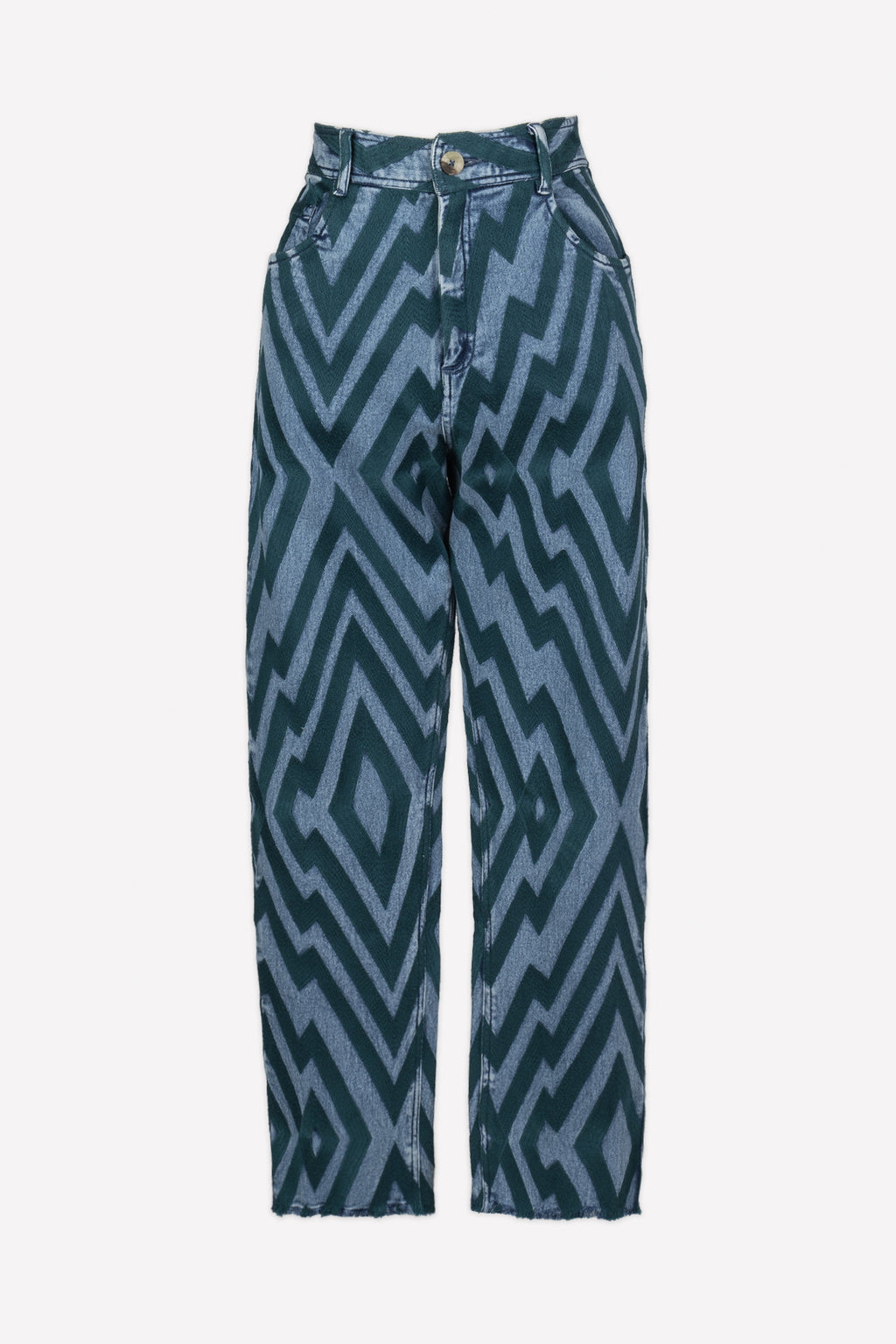 Pantalon Denim Chevron Green