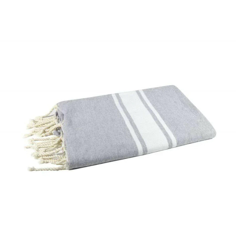 Fouta Tissage Plat Gris calcé - 100 x 200 cm | Beach Towel