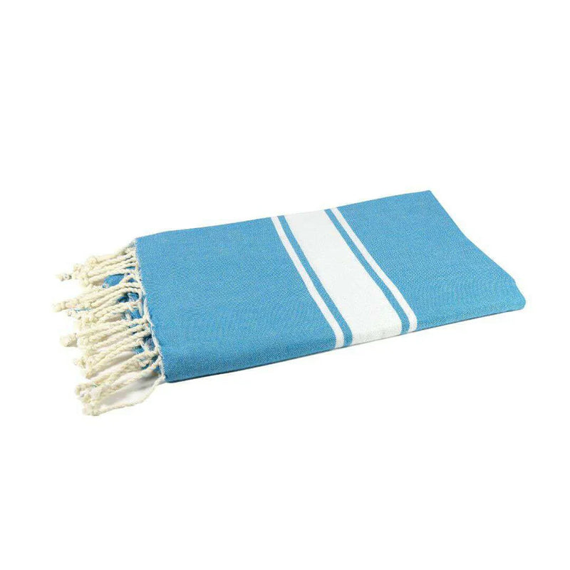 Fouta Tissage Plat Turquoise - 100 x 200 cm | Beach Towel