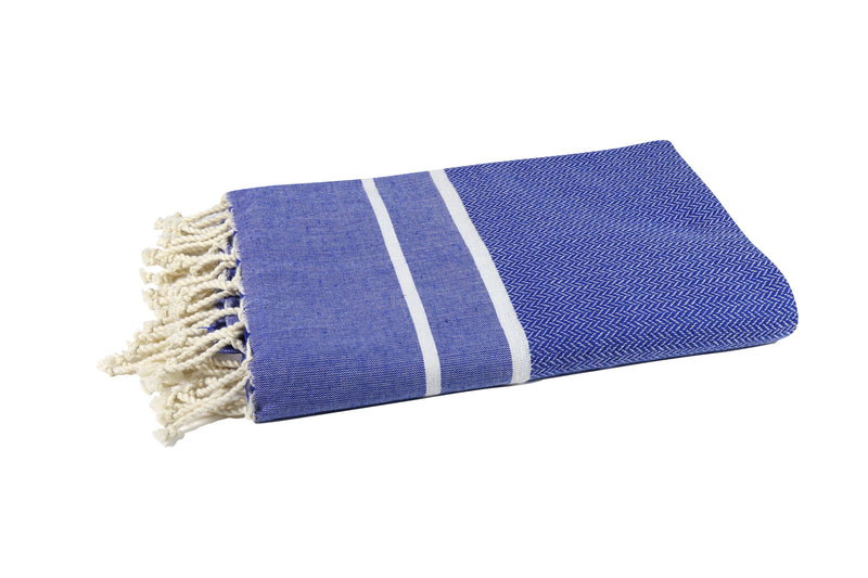 Ocean Blue Chevron Fouta - 100 x 200 cm | Beach Towel