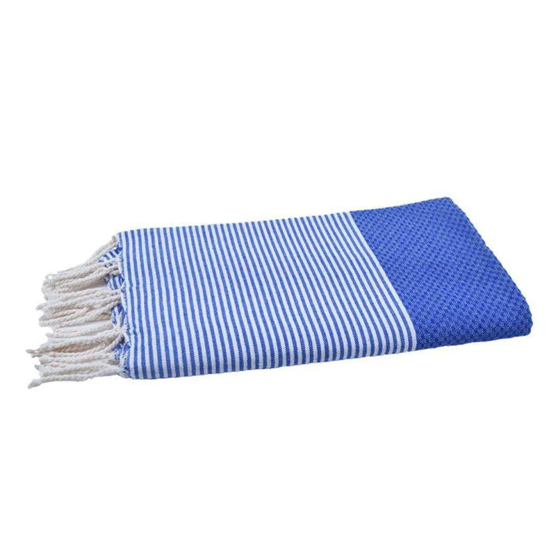Fouta Nid d'Abeille Bleu océan - 100 x 200 cm | Beach Towel