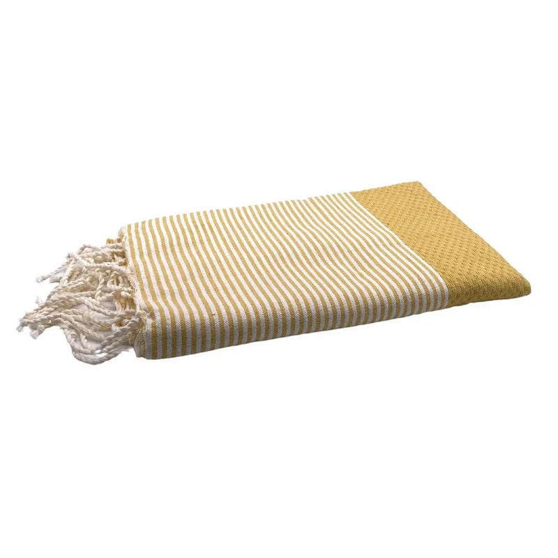 Fouta Honeycomb Mustard Yellow - 100 x 200 cm | Beach Towel