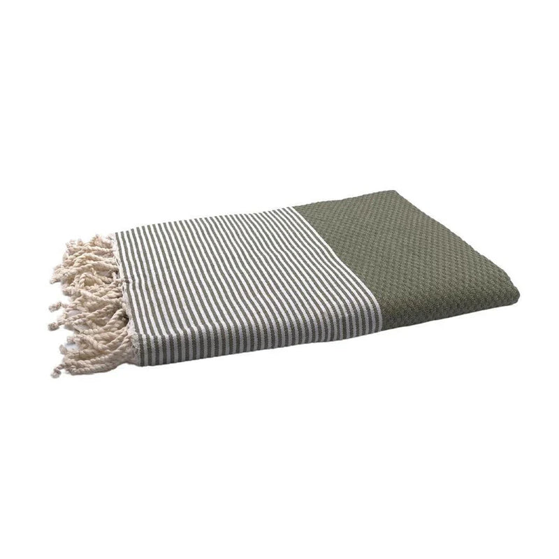 Fouta Nid d'Abeille Olive - 100 x 200 cm | Beach Towel