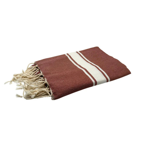 Fouta Tissage Plat Terracotta - 100 x 200 cm | Beach Towel