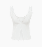 Top Corto Ondulado En Blanco