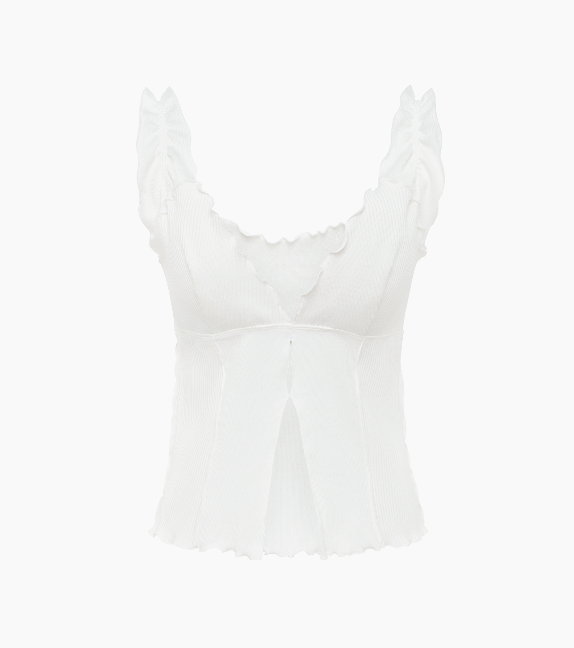 Top Corto Ondulado En Blanco