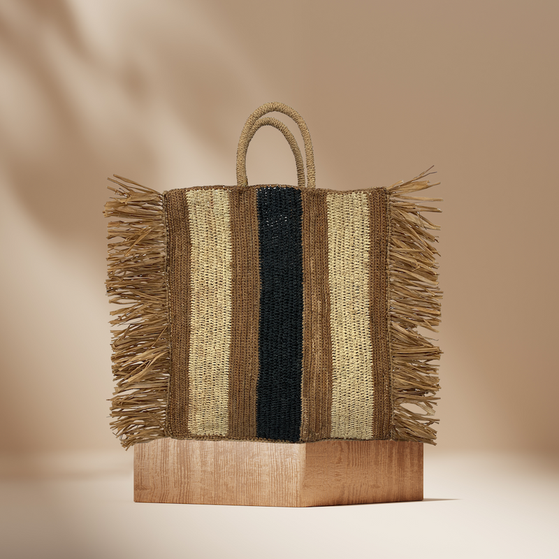 Frangia bag - Brown & Beige & Black