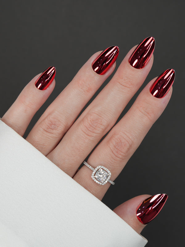 Kunstige negle - Frosted Red