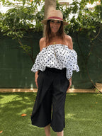 Top Carmen - Blanco/Negro
