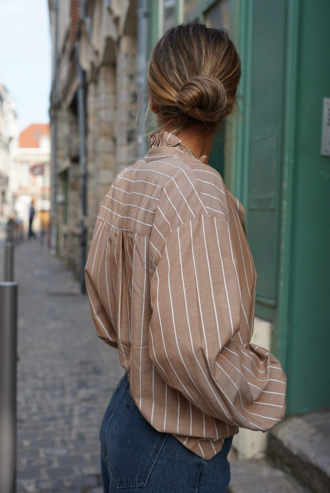 Garance Stripe Blouse Camel/Beige