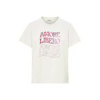 Alma Deia - Amore Libero Printed Organic Cotton T-Shirt - Off White - Women