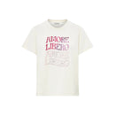Alma Deia - T-Shirt Imprimé Amore Libero Coton Bio - Blanc Cassé - Femme