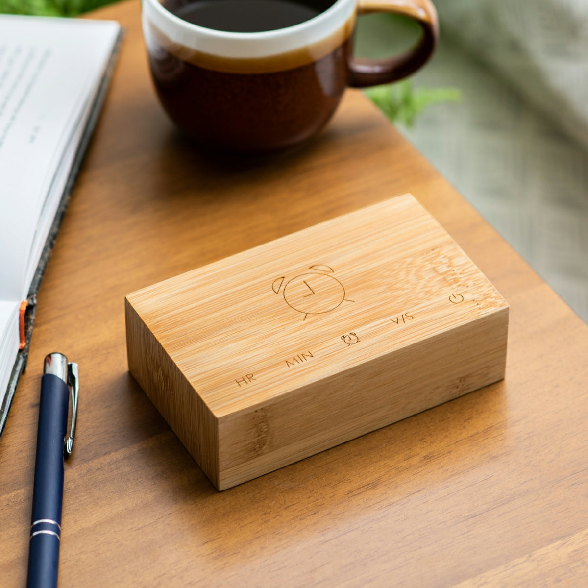 Reloj despertador Flip Click - Madera de bambú natural