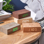 Reloj despertador Flip Click - Madera de bambú natural