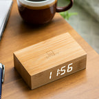 Reloj despertador Flip Click - Madera de bambú natural