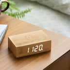 Reloj despertador Flip Click - Madera de bambú natural