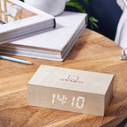 Reveil Flip Click - Erable Naturel Blanc