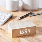 Reveil Flip Click - Erable Naturel Blanc